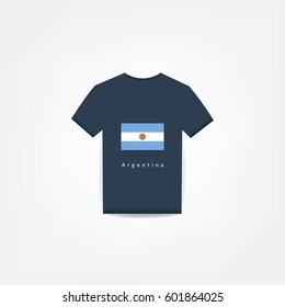 Argentina Flag On t-shirt design Using For Business or Personal