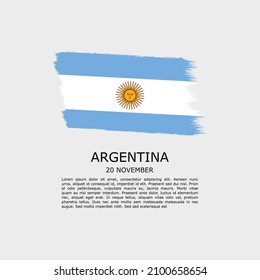 ARGENTINA flag with paint brush, national day background square