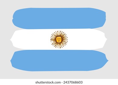 Argentina flag - painted design vector illustration. Vector brush style