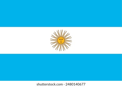 Argentina flag pattern background. Realistic national flag design. Abstract vector template.