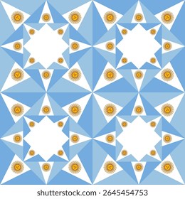 desenho padrão bandeira argentina. fundo geométrico. ilustração vetorial