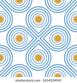 padrão de bandeira argentina. plano de fundo do loop. ilustração vetorial