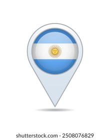 Argentina - flag pin for map. Vector illustration.