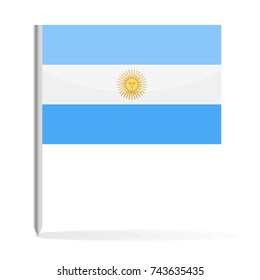 Argentina Flag Pin Vector Icon - Illustration