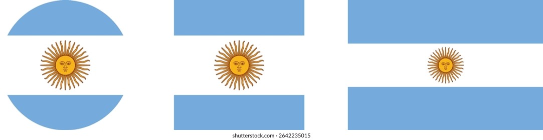 
Argentina flag PNG vector. Argentina square and round icon isolated on transparent PNG background. Argentina flag icon.

