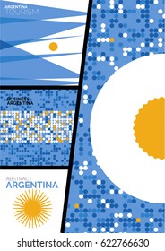 Argentina Flag in a Polygon shape, circle and minimal style