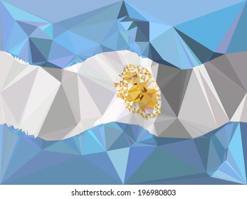 Argentina Flag - Polygonal shapes. Vector Illustration.