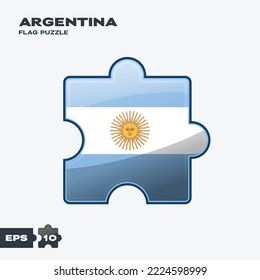 Argentina flag puzzle pieces. vector illustration isolated on a white background