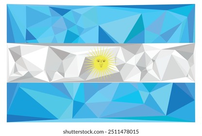 Bandera de Argentina Fondo poligonal realista