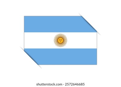 Argentina flag - rectangle colorful flag representing a country cultural identity and heritage. The essence of national pride and unity. Attached by the corners in a paper album