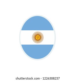 Argentina flag. Argentina round flag.
