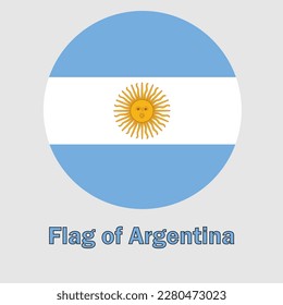 Argentina flag round button icon on white background