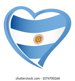 Argentina flag in shape of heart