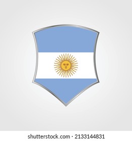 Argentina Flag with Shield Frame. National Flag