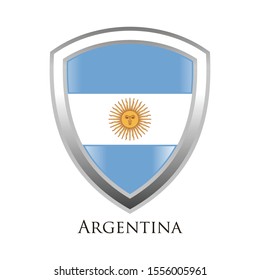 argentina  flag shield logo icon vector