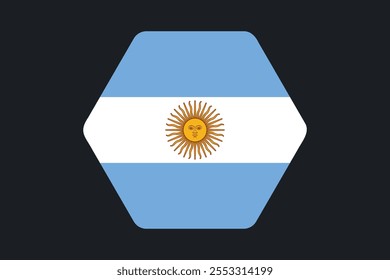 Sinal da bandeira da Argentina, gráfico vetorial da bandeira da Argentina, bandeira do país da Argentina é um símbolo de liberdade, bandeira nacional da Argentina, ilustração vetorial
