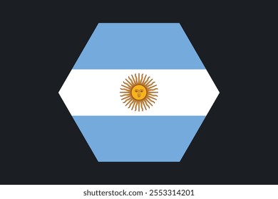 Sinal da bandeira da Argentina, gráfico vetorial da bandeira da Argentina, bandeira do país da Argentina é um símbolo de liberdade, bandeira nacional da Argentina, ilustração vetorial
