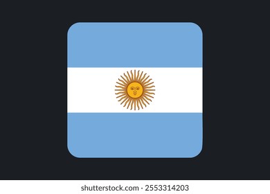 Sinal da bandeira da Argentina, gráfico vetorial da bandeira da Argentina, bandeira do país da Argentina é um símbolo de liberdade, bandeira nacional da Argentina, ilustração vetorial
