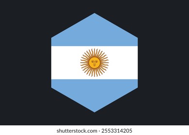 Sinal da bandeira da Argentina, gráfico vetorial da bandeira da Argentina, bandeira do país da Argentina é um símbolo de liberdade, bandeira nacional da Argentina, ilustração vetorial
