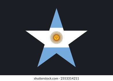 Sinal da bandeira da Argentina, gráfico vetorial da bandeira da Argentina, bandeira do país da Argentina é um símbolo de liberdade, bandeira nacional da Argentina, ilustração vetorial
