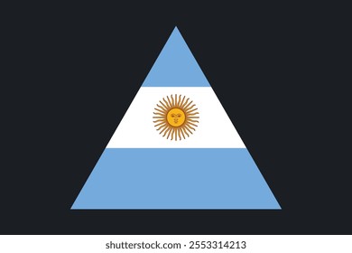 Sinal da bandeira da Argentina, gráfico vetorial da bandeira da Argentina, bandeira do país da Argentina é um símbolo de liberdade, bandeira nacional da Argentina, ilustração vetorial
