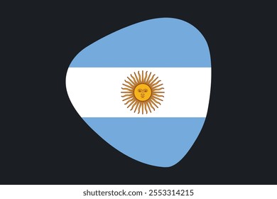 Sinal da bandeira da Argentina, gráfico vetorial da bandeira da Argentina, bandeira do país da Argentina é um símbolo de liberdade, bandeira nacional da Argentina, ilustração vetorial
