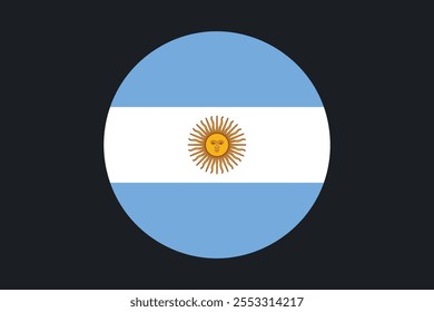 Sinal da bandeira da Argentina, gráfico vetorial da bandeira da Argentina, bandeira do país da Argentina é um símbolo de liberdade, bandeira nacional da Argentina, ilustração vetorial
