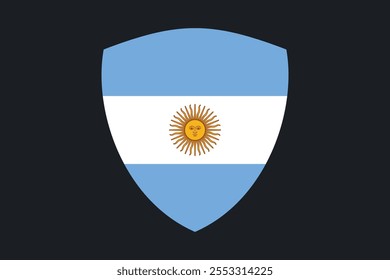 Sinal da bandeira da Argentina, gráfico vetorial da bandeira da Argentina, bandeira do país da Argentina é um símbolo de liberdade, bandeira nacional da Argentina, ilustração vetorial
