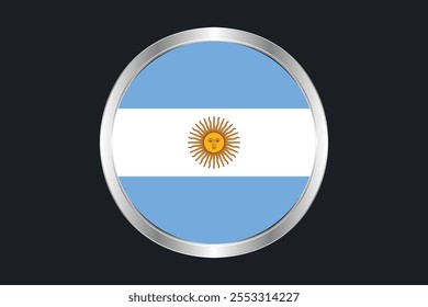 Sinal da bandeira da Argentina, gráfico vetorial da bandeira da Argentina, bandeira do país da Argentina é um símbolo de liberdade, bandeira nacional da Argentina, ilustração vetorial
