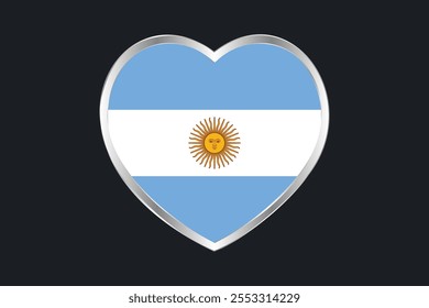 Sinal da bandeira da Argentina, gráfico vetorial da bandeira da Argentina, bandeira do país da Argentina é um símbolo de liberdade, bandeira nacional da Argentina, ilustração vetorial
