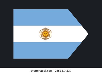 Sinal da bandeira da Argentina, gráfico vetorial da bandeira da Argentina, bandeira do país da Argentina é um símbolo de liberdade, bandeira nacional da Argentina, ilustração vetorial
