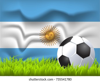 Argentina flag and soccer ball