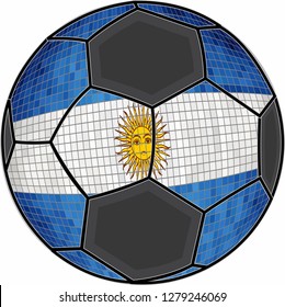Argentina flag with soccer ball background - Illustration