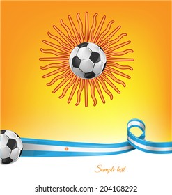 argentina flag  with soccer ball on background