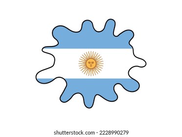 Argentina flag in splash shape.Vector Argentina symbol.
