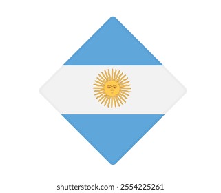 Argentina flag square shaped. vector