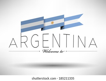 Argentina Flag with Typography Design