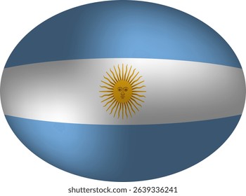 Argentina Flag Vector Art - Sun of May Oval Design