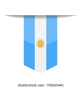 Argentina Flag Vector Bookmark Icon - Illustration