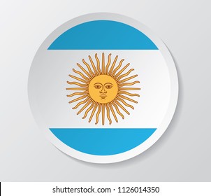 argentina flag vector with circle shape