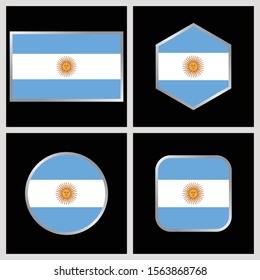 Argentina Flag Vector Icon Illustration. Argentina Flag Icon Set