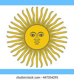 Argentina flag. Vector illustration of a flat design. Argentina Independence Day July 9.