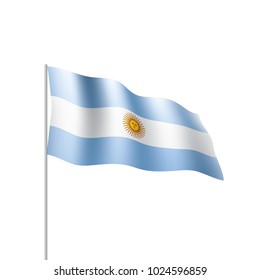 Argentina flag, vector illustration on a white background