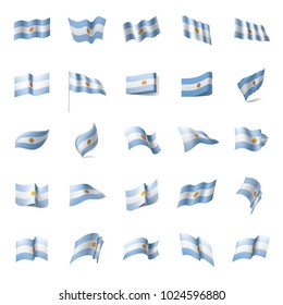 Argentina flag, vector illustration on a white background