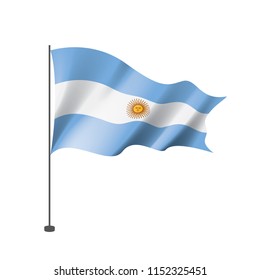 Argentina flag, vector illustration on a white background