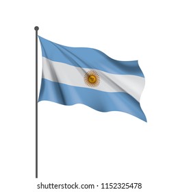 Argentina flag, vector illustration on a white background