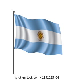 Argentina flag, vector illustration on a white background