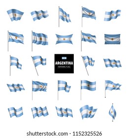 Argentina flag, vector illustration on a white background