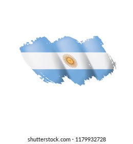 Argentina flag, vector illustration on a white background