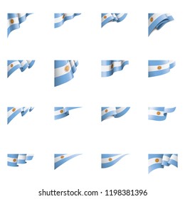 Argentina flag, vector illustration on a white background